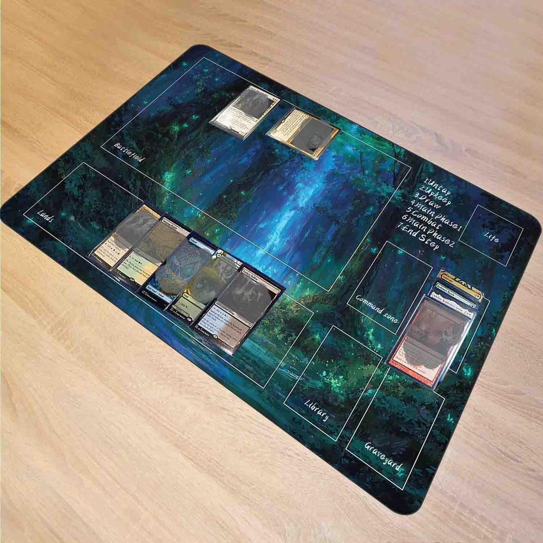 TCG MTG Spielmatte 24 × 14 - Premium-Spielmatte mit genähtem Rand mit glatter Stoffoberfläche und ru