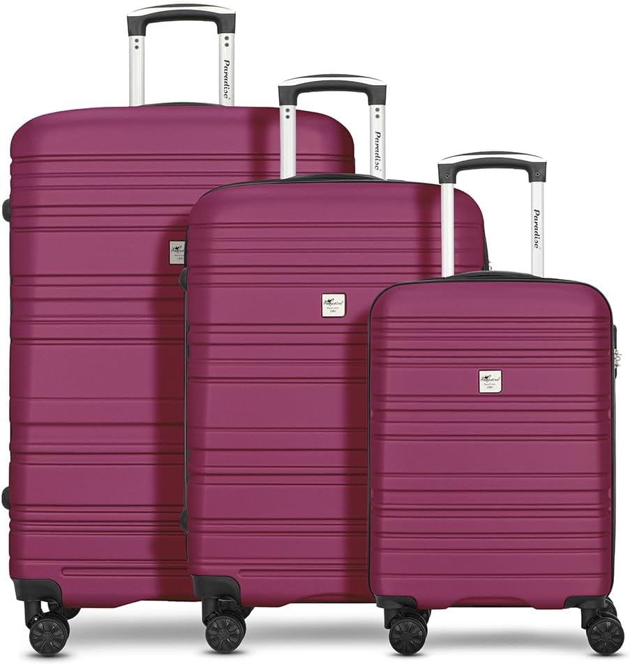 CHECK.IN Paradise Kofferset - 3-teilig | Koffer gross und Handgepäck-Trolley aus ABS-Material mit Za