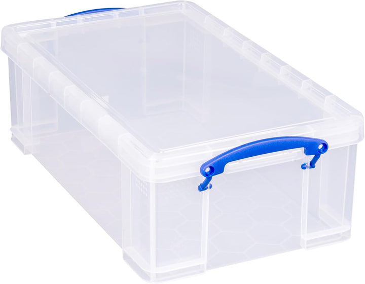 Really Useful Box 12 Liter Aufbewahrungsbox transparent mit Deckel und Griffen stapelbar BPA frei Ku