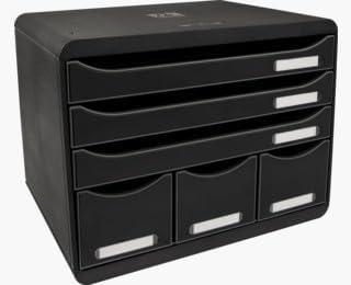 Exacompta 306714D Ablagebox Glossy Querformat mit 6 Schubladen für DIN A+ Dokumente. Belastbare Schu