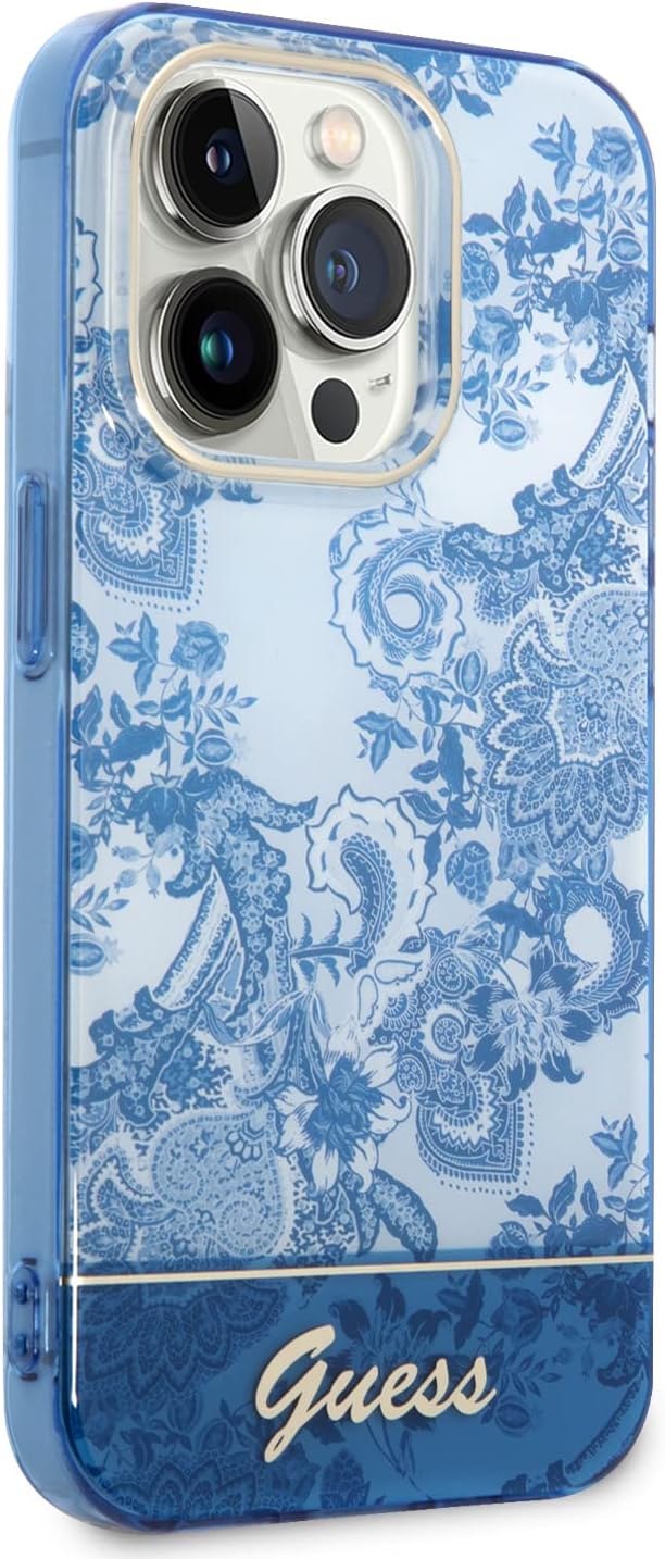 Guess GUHCP14XHGPLHB hülle für iPhone 14 Pro Max 6, 7" blau/Blue hardcase Porcelain Collection, schw