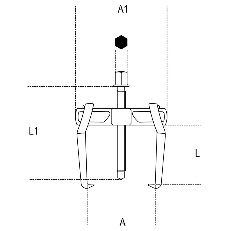 Beta 1500N/2 Parallel-Abzieher, Universal-Extraktor (Tool Set mit 2 Gleitbacken & Sicherungsmuttern,