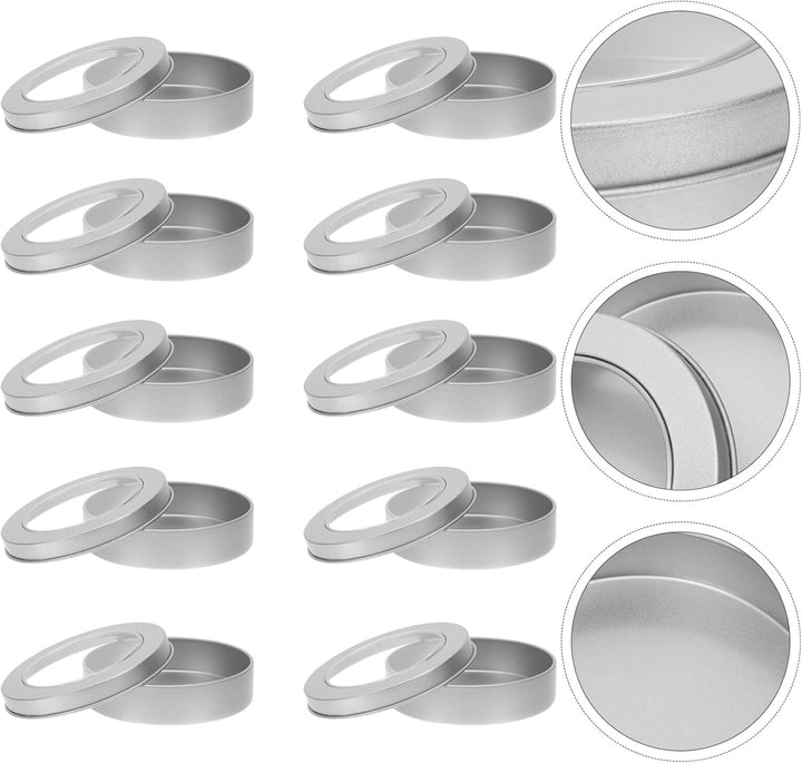 PRETYZOOM 10 StüCk PläTzchendosen Aus WeissBlech Kleine Blechdosen Mit Deckel Runde Aufbewahrungsbox