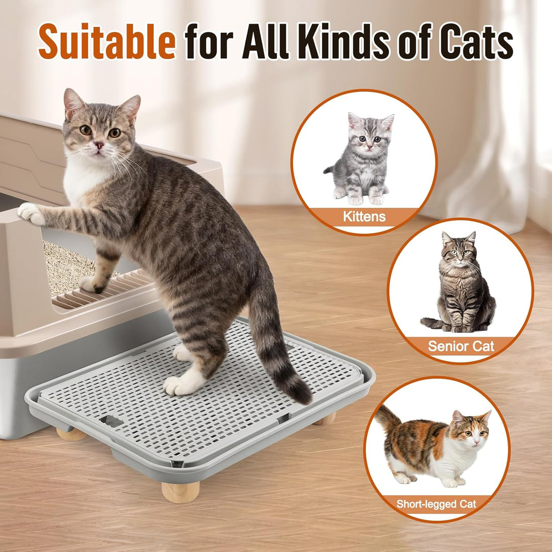 Katzentoilettenrampe mit Filterfunktion, Katzentreppe aus Kunststoff, Katzentoiletten-Filterpedal fü