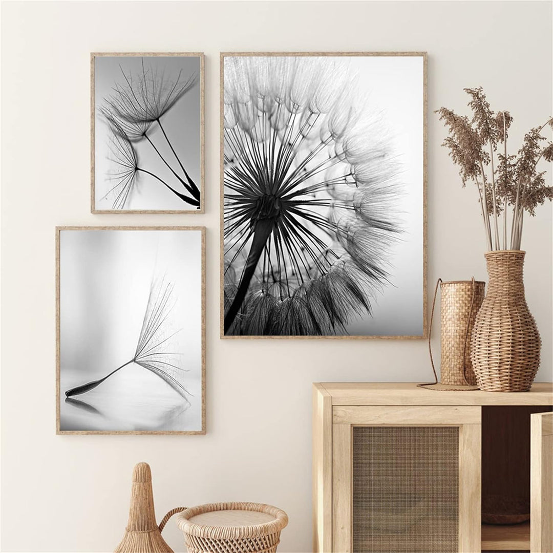 TROYSINC 3er Set Design-Poster Wandbilder, Pusteblume Ohne Rahmen Wandbild Print Bilder, Leinwand Ku