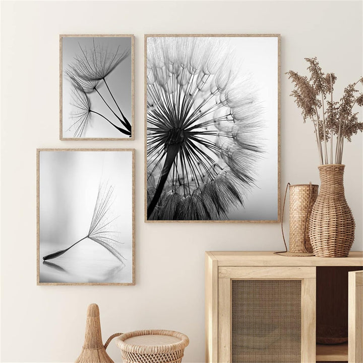 TROYSINC 3er Set Design-Poster Wandbilder, Pusteblume Ohne Rahmen Wandbild Print Bilder, Leinwand Ku