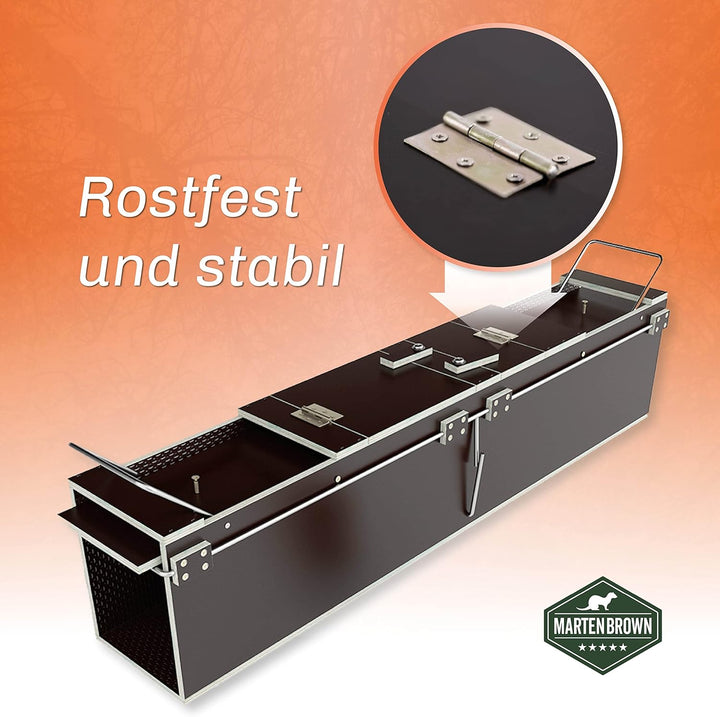 Martenbrown® Fuchsfalle Gross 155cm I Dient auch als Waschbärfalle oder Katzenfalle I Marder Kastenf
