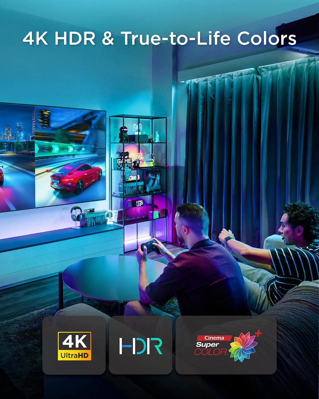 ViewSonic X1-4K Pro Echter 4K Beamer mit Google TV, 2500 ANSI Lumen, 240 Hz, HDR, 4.2 ms Eingabeverz