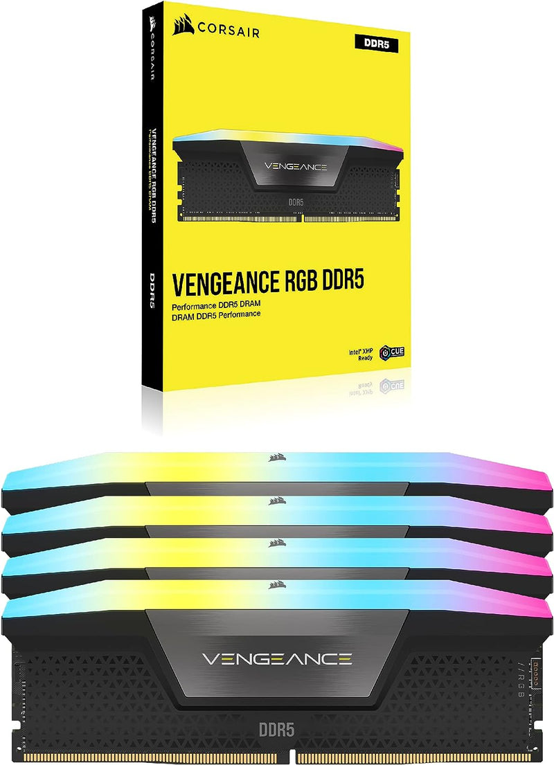 Corsair VENGEANCE RGB DDR5 RAM 64GB (4x16GB) 6200MHz CL32 Intel XMP iCUE Kompatibel Computer Speiche