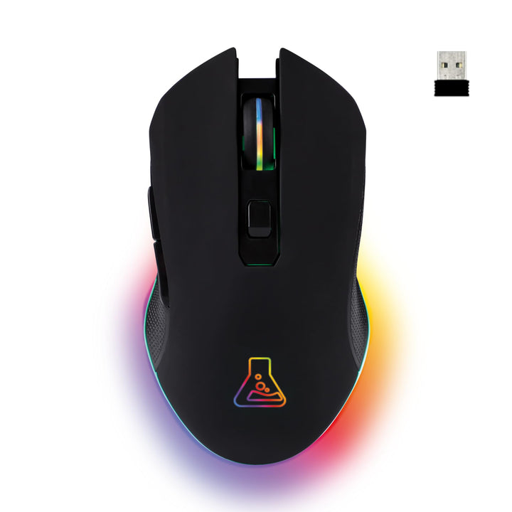 THE G-LAB Kult Helium USB-Gamer-Maus mit Kabel - Optischer Sensor mit 800 bis 6400 DPI, 7-farbige LE
