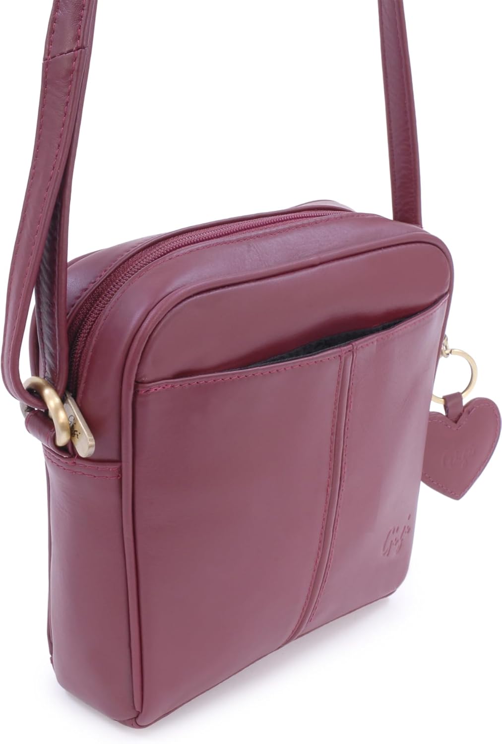 Gigi - Leder - Damenhandtasche/Umhängetasche Klein - OTHELLO 22-29" Burgund, Burgund