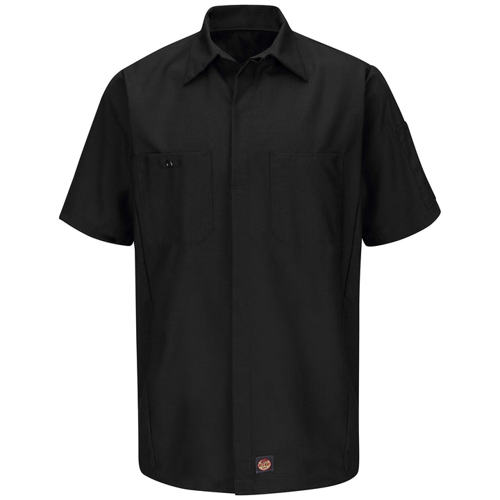 Red Kap Herren Herrenhemd, Kurzärmelig, Einfarbig Hemd (1er Pack) XL Schwarz, XL Schwarz