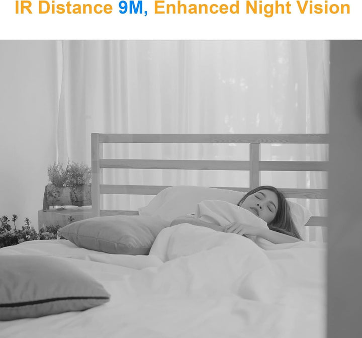 ANTELA Überwachungskamera Innen 2,4GHz/5GHz, 1080P WLAN Indoor Kamera, 355°/90°, 2-Wege-Audio IR-Nac