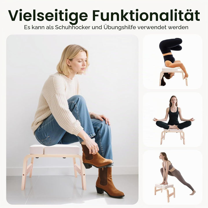 Yoga Kopfstandhocker &amp; Inversion Bank Classic White | Simply and Safely Reverse Your Yoga | Fitnessg