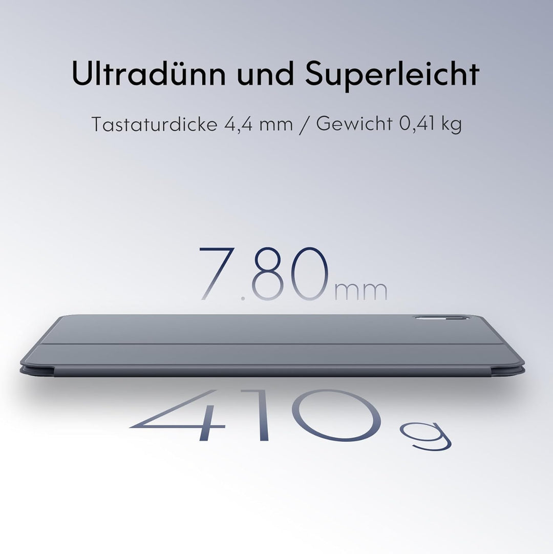 CHESONA Hülle mit Tastatur für iPad 10 Generation/11 Gen A16 2025, Ultraschlankes & Leichtes Design,