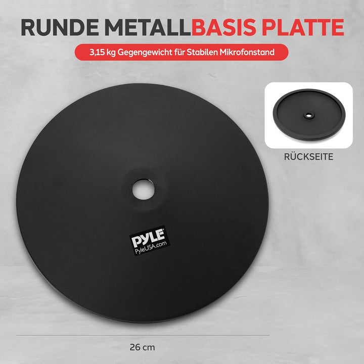 Pyle Mikrofonständer mit Schwanenhals & Rundfuss – Höhenverstellbares Mikrofonstativ 80–152 cm mit 5