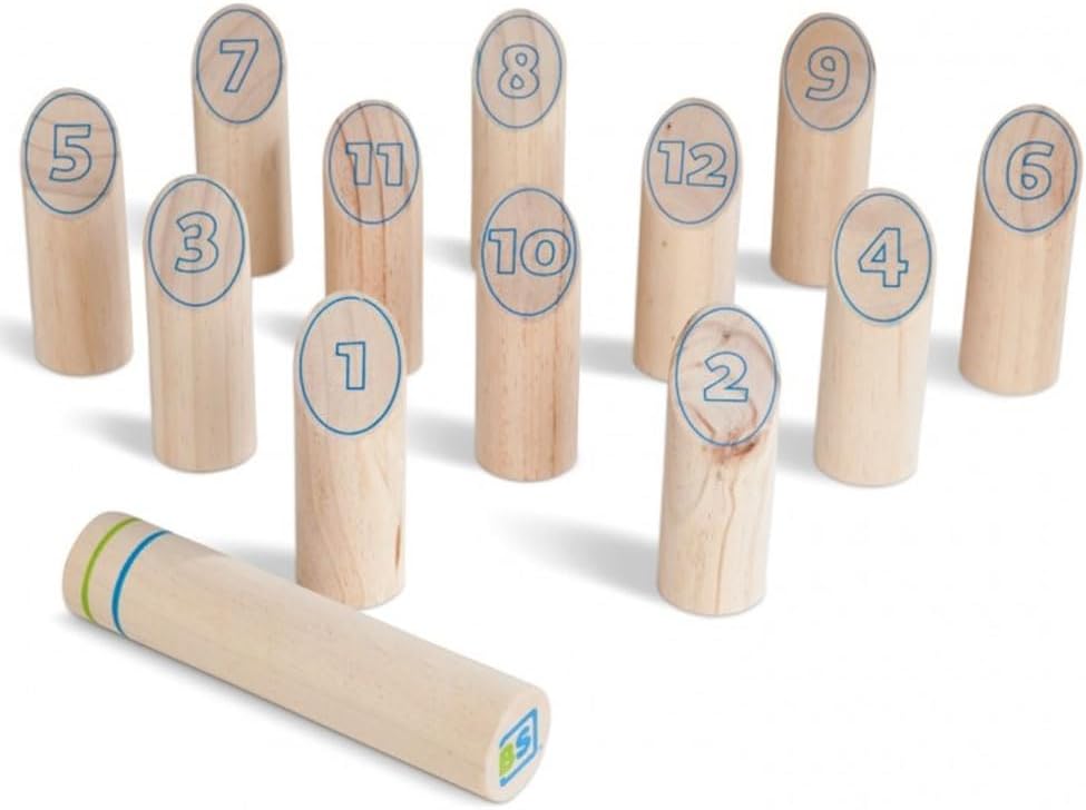 BS Toys Finnish Wurfspiel - Aus Kiefernholz Spass für Familie und Freunde - Mit Baumwolltragetasche