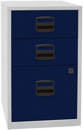 Bisley Home Beistellschrank PFA, 2 Universalschubladen, 1 HR-Schublade, Metall, 633 Schwarz, 40 x 41
