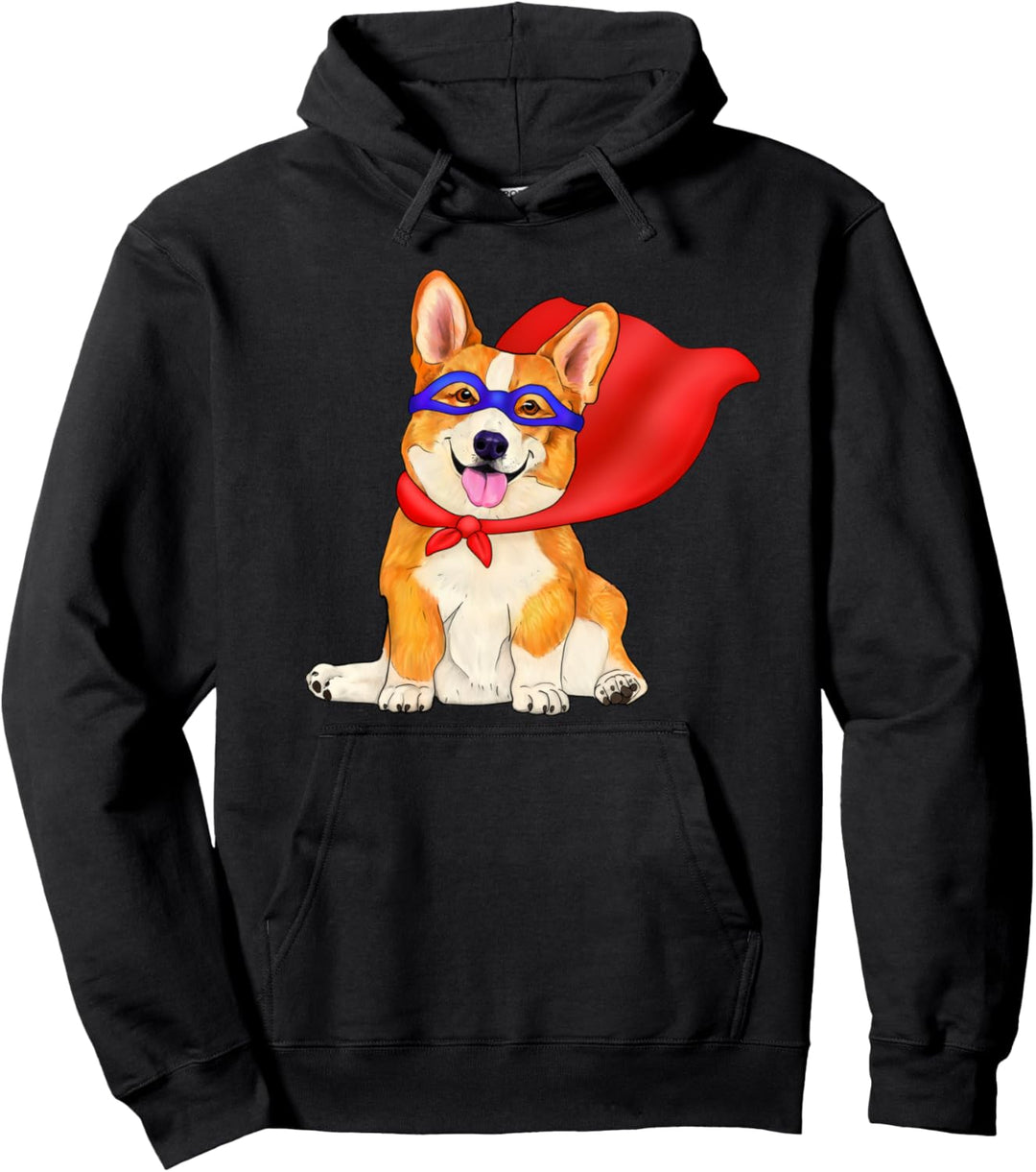 Super Hero Corgi - Netter Superhelden-Hund im roten Kap Pullover Hoodie