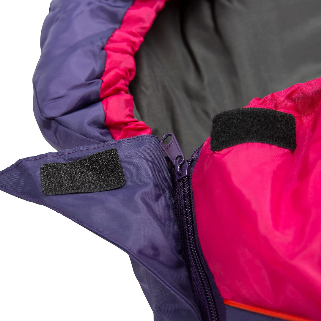 Trespass Bunka Unisex 3-Jahreszeiten-Schlafsack mit Hohlfaserfüllung Violett, Violett