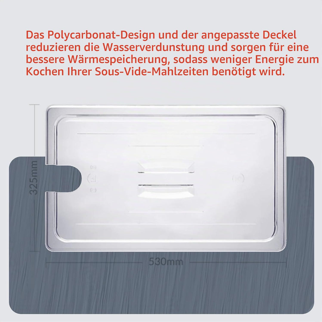 Sous Vide Tools Container aus Polycarbonat, 20 l, mit Deckel für den Sous-Vide-Stick von Anova, nich