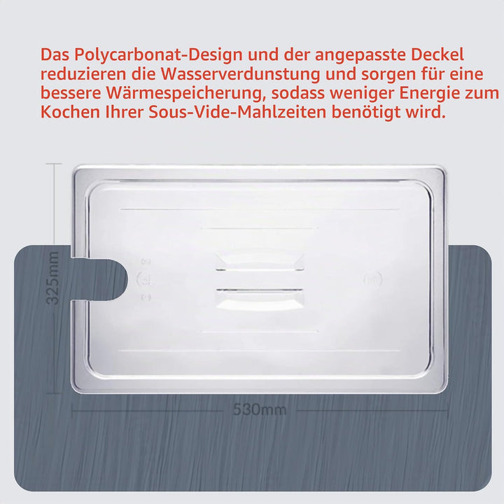 Sous Vide Tools Container aus Polycarbonat, 20 l, mit Deckel für den Sous-Vide-Stick von Anova, nich