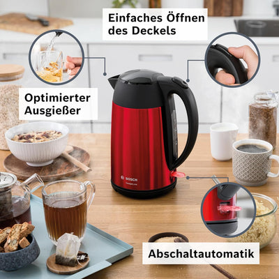 Boschkabelloser Wasserkocher DesignLine TWK3P424 DesignLine kabelloser Wasserkocher, Ausgiessen ohne