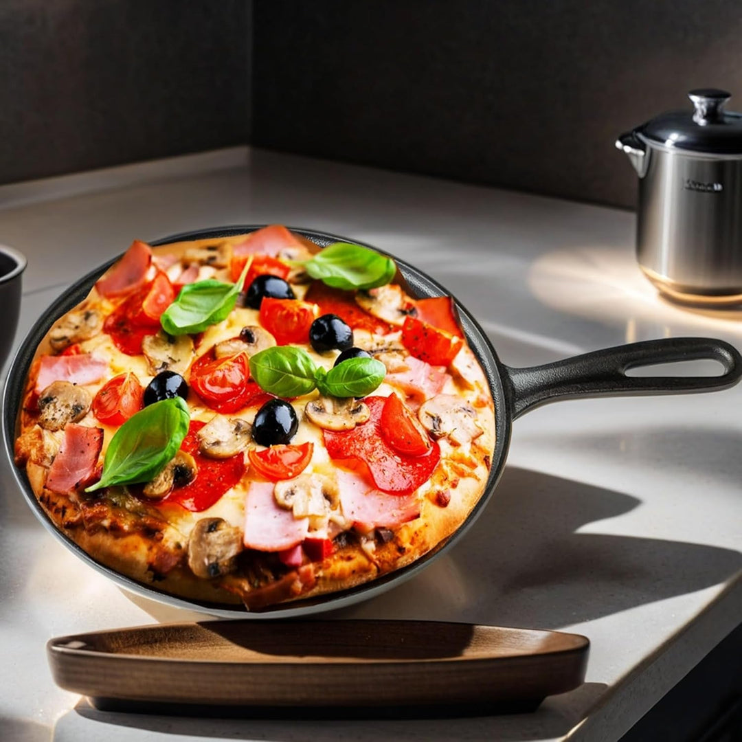 La Cuisine Crêpe Tawa Pfanne für Roti Dosa Comale – Grill-Pizza-Pfanne, Gusseisen, vorgebrannt, 28 c