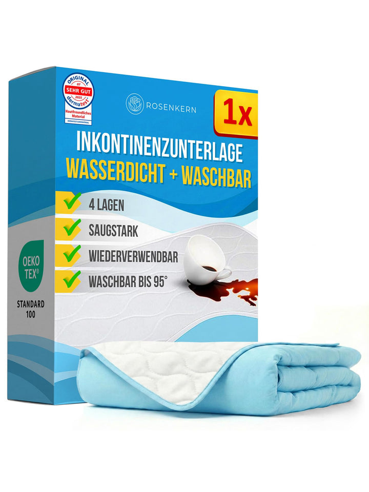 Inkontinenz Bettunterlage 90x150 cm - [SEHR Weich & Saugstark] - Inkontinenzunterlage Waschbar - [Wi