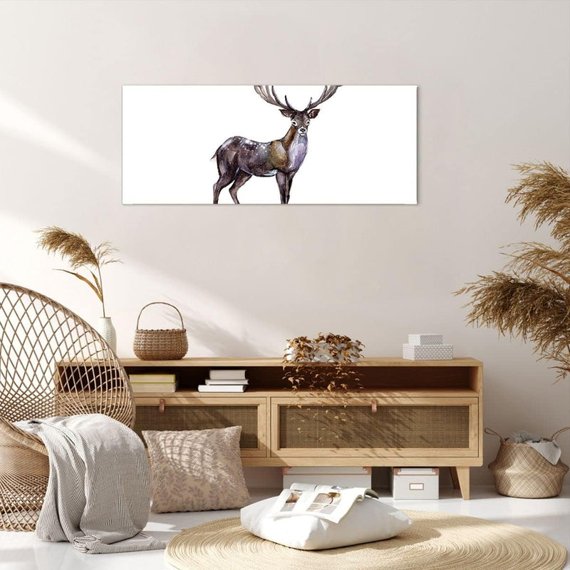 Wandbilder Dekoration Wohnzimmer Liebes Tier Wild Wald Panorama Bilder auf Leinwand 120x50cm Leinwan