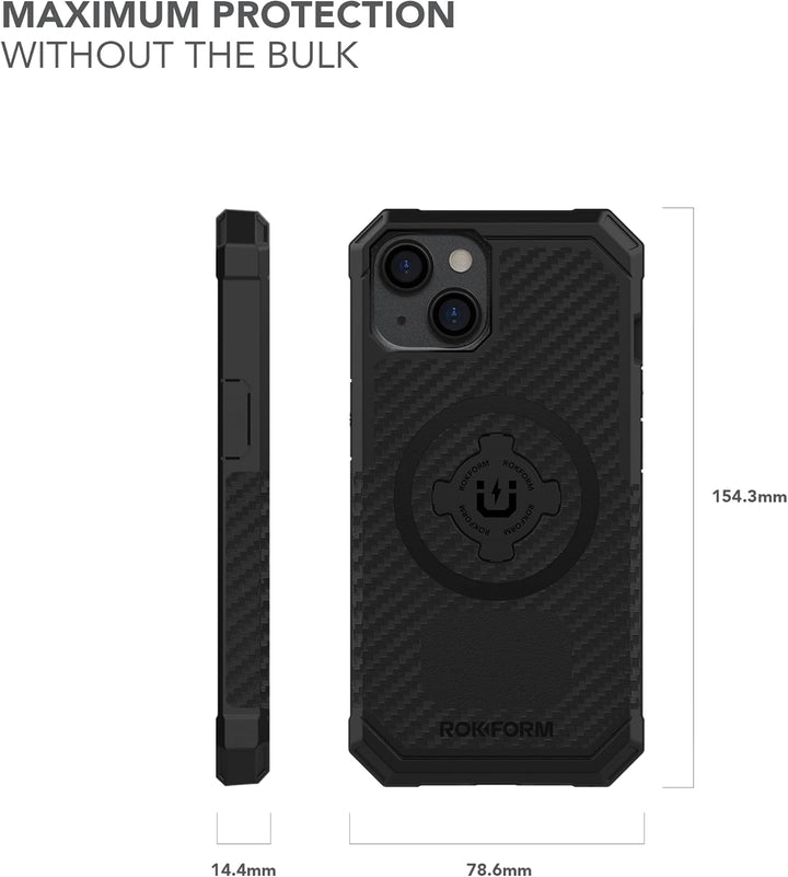 Rokform Schutzhülle für iPhone 14, Rugged-Serie, doppelt magnetisch, iPhone-Cover mit RokLock-Drehve