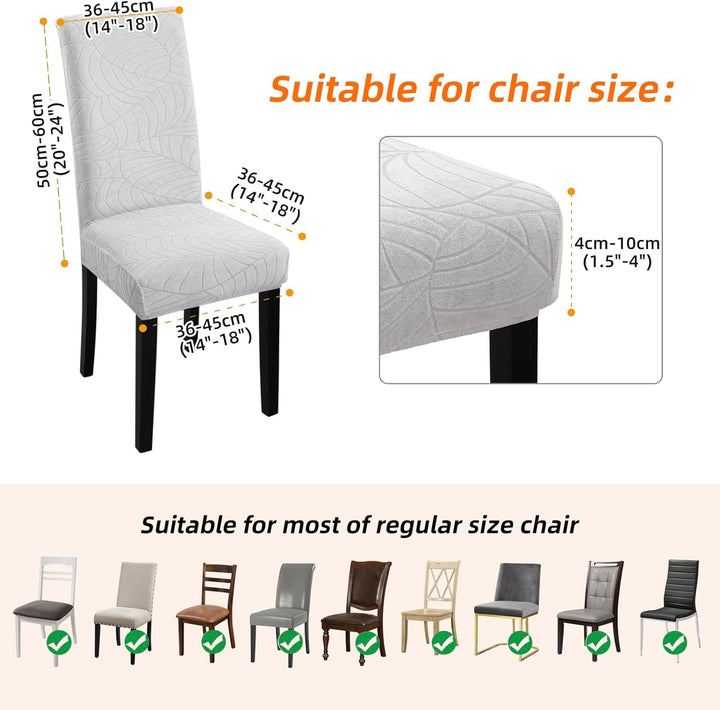 Fuloon Stuhlhussen Jacquard-Blätter,Universal Stretch Stuhlbezug Moderne Stuhlüberzug Elastische Abn