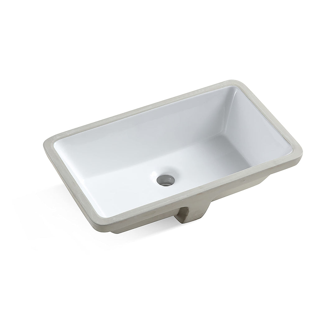MEJE 202A-1 Rechteckige Unterbau-Spüle 53 x 33.7 x 17.5 cm Keramik-Weiss, 53 X 33.7 X 17.5 Cm