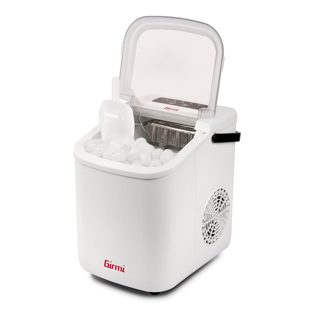 Girmi GH74 Eiswürfelbereiter, 1100 Würfel x 24 h, automatische Abschaltung, inklusive Zubehör, Weiss