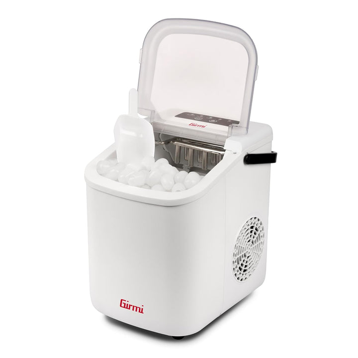 Girmi GH74 Eiswürfelbereiter, 1100 Würfel x 24 h, automatische Abschaltung, inklusive Zubehör, Weiss