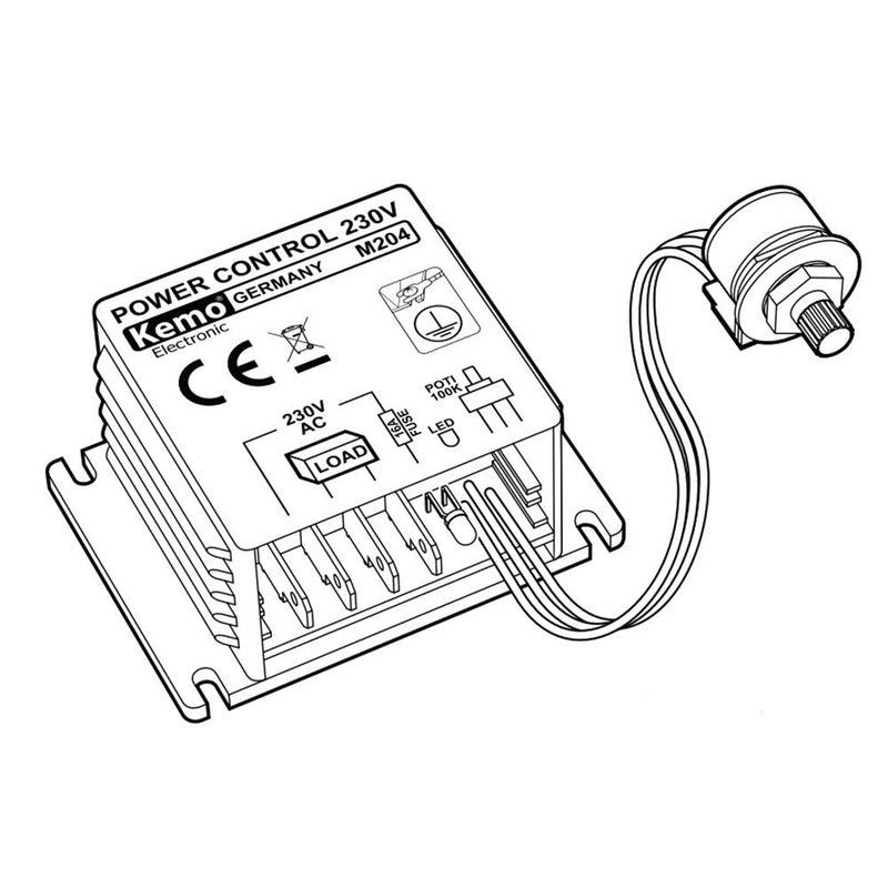 Kemo M204 Leistungsregler 230 V, max. 16 A für Heizungen. Regelung von ohmschen Lasten ohne zusätzli