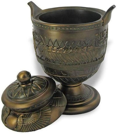 Ägyptische Deko Urne Ägyptische Dekoration Höhe 28 cm Bronze, Bronze