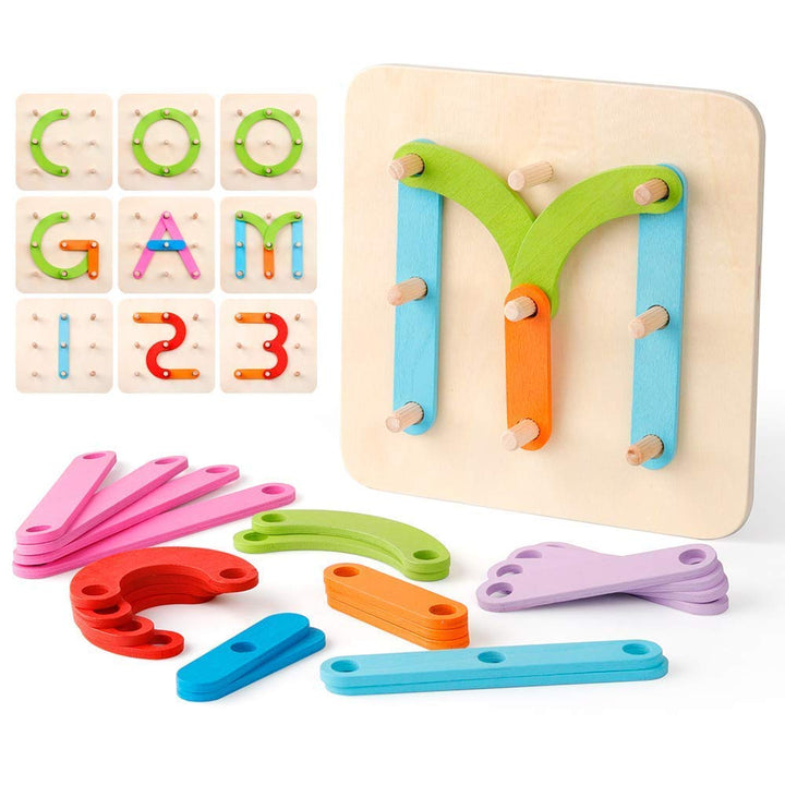 Coogam Montessori Buchstaben Spiel Holz Zahlen Alphabet Bauaktivität Set Vorschule Pädagogisches Spi
