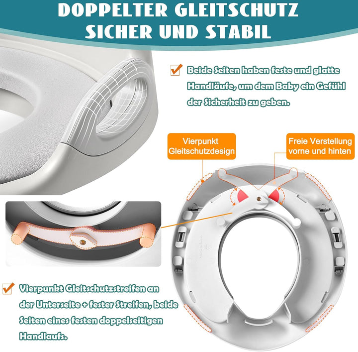 SUBTLETY Toilettensitz Kinder Töpfchen WC Sitz Töpfchentrainer Toilettentrainer mit Griff Spritzschu
