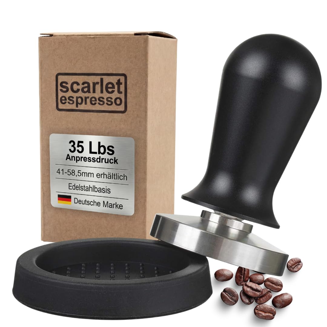 Scarlet Espresso | Tamper »Perfetto« für Barista; auf 35 lbs Anpressdruck kalibiriert; mit Alu- oder