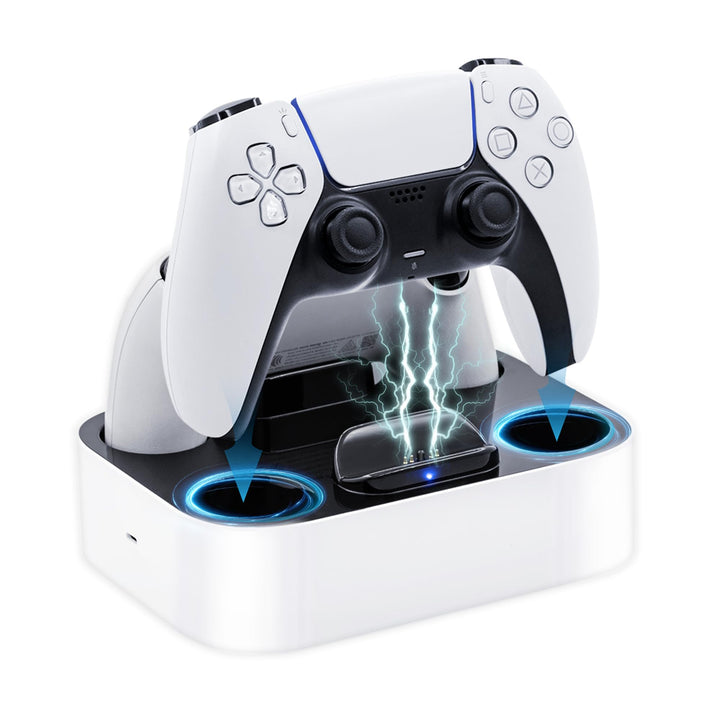 Mcbazel Ladestation PS5 Controller, PS5, Doppel-Ladegerät, Schutz gegen Überhitzung, dreifacher Schu
