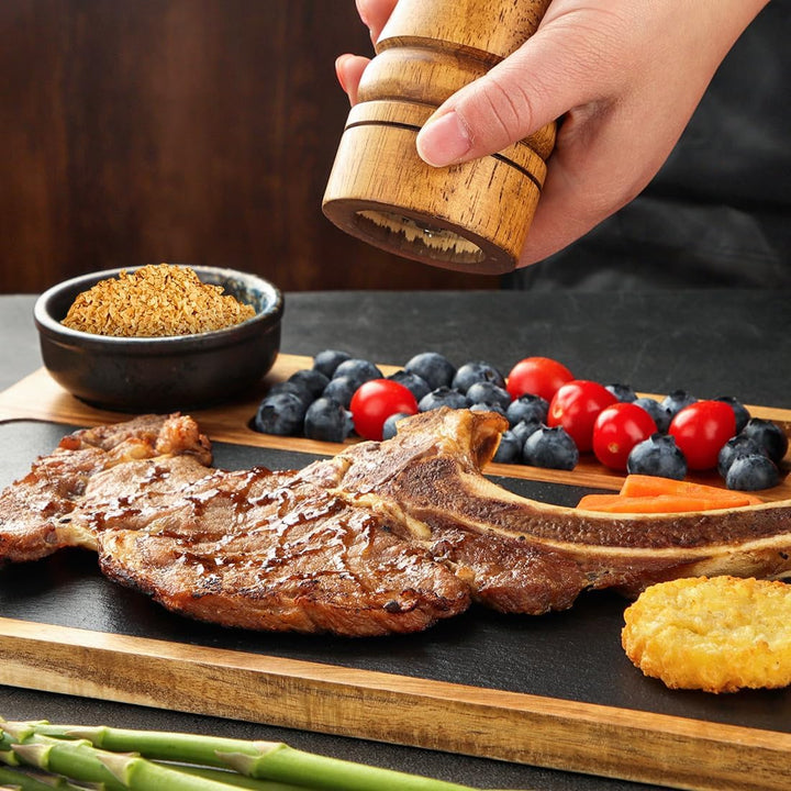 Schieferplatte Servierplatte Für Steak, Zum Grill Geschirr, Schieferplatte Servierplatte aus Akazien