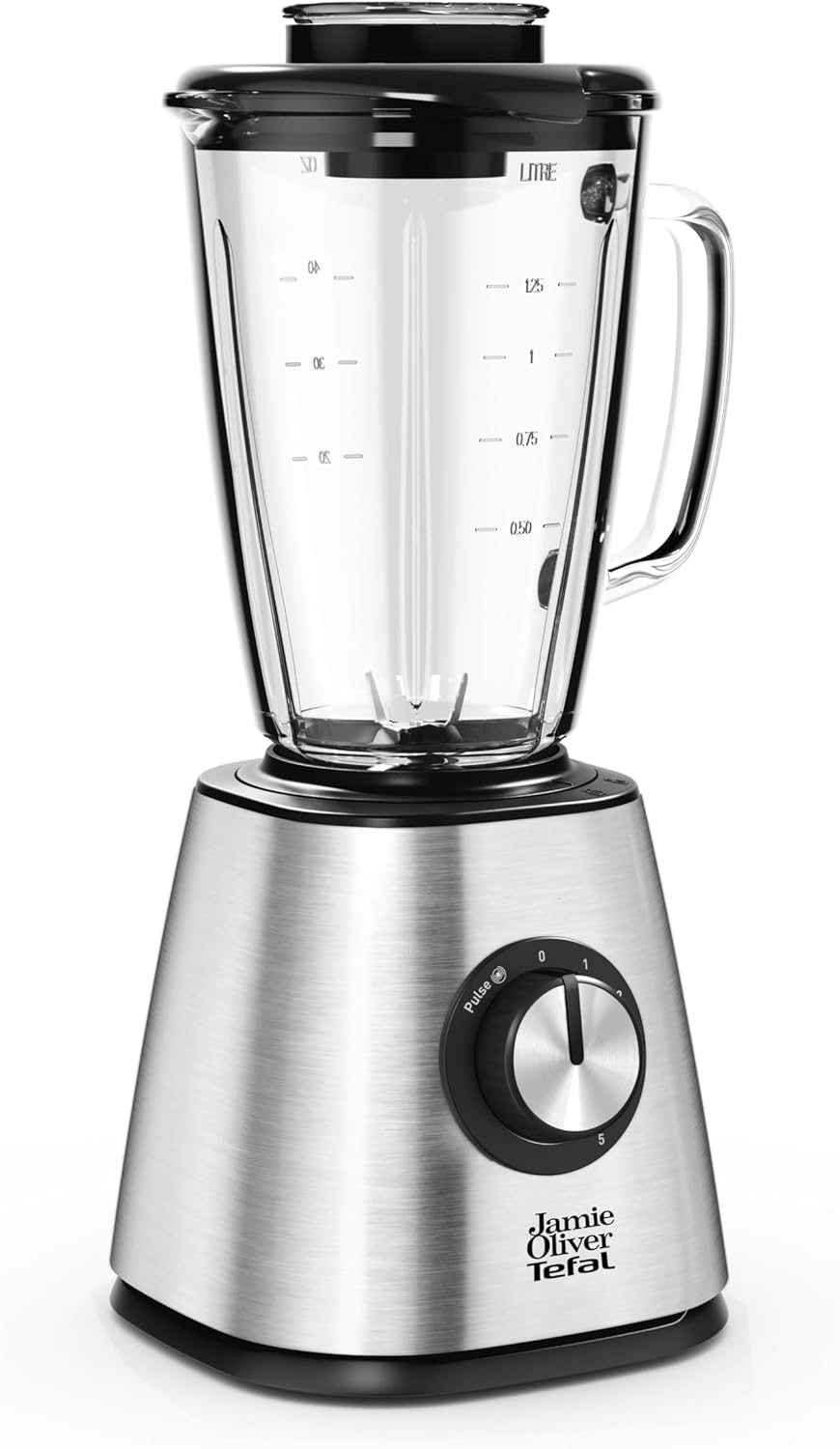 Jamie Oliver by Tefal Standmixer, benutzerfreundlich, 800 Watt Leistung, robuster Thermoglas-Behälte