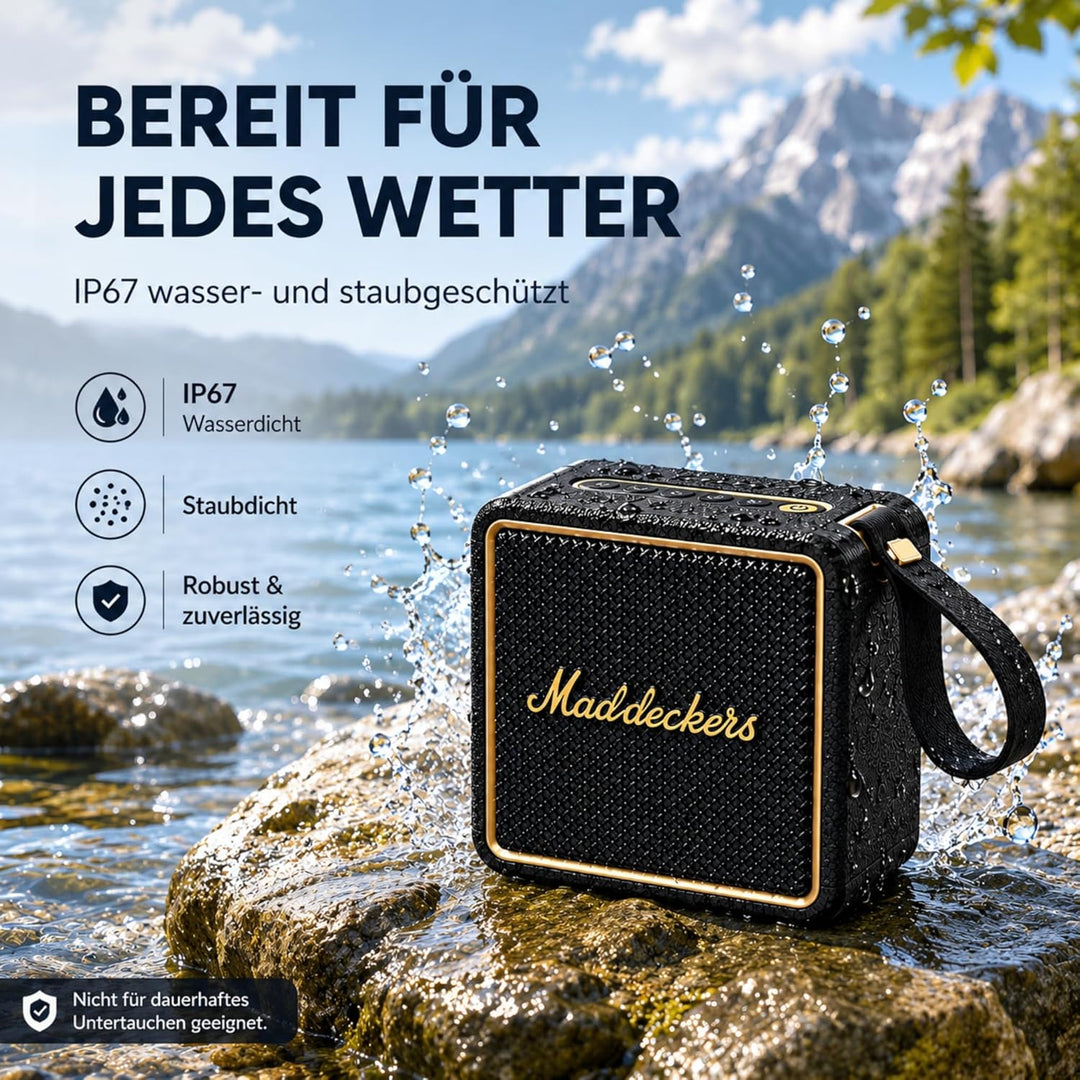 MG II Bluetooth Lautsprecher 40W, Tiefer Bass mit DSP, RGB Licht, IPX7 Wasserdicht, Dual-Treiber,17H