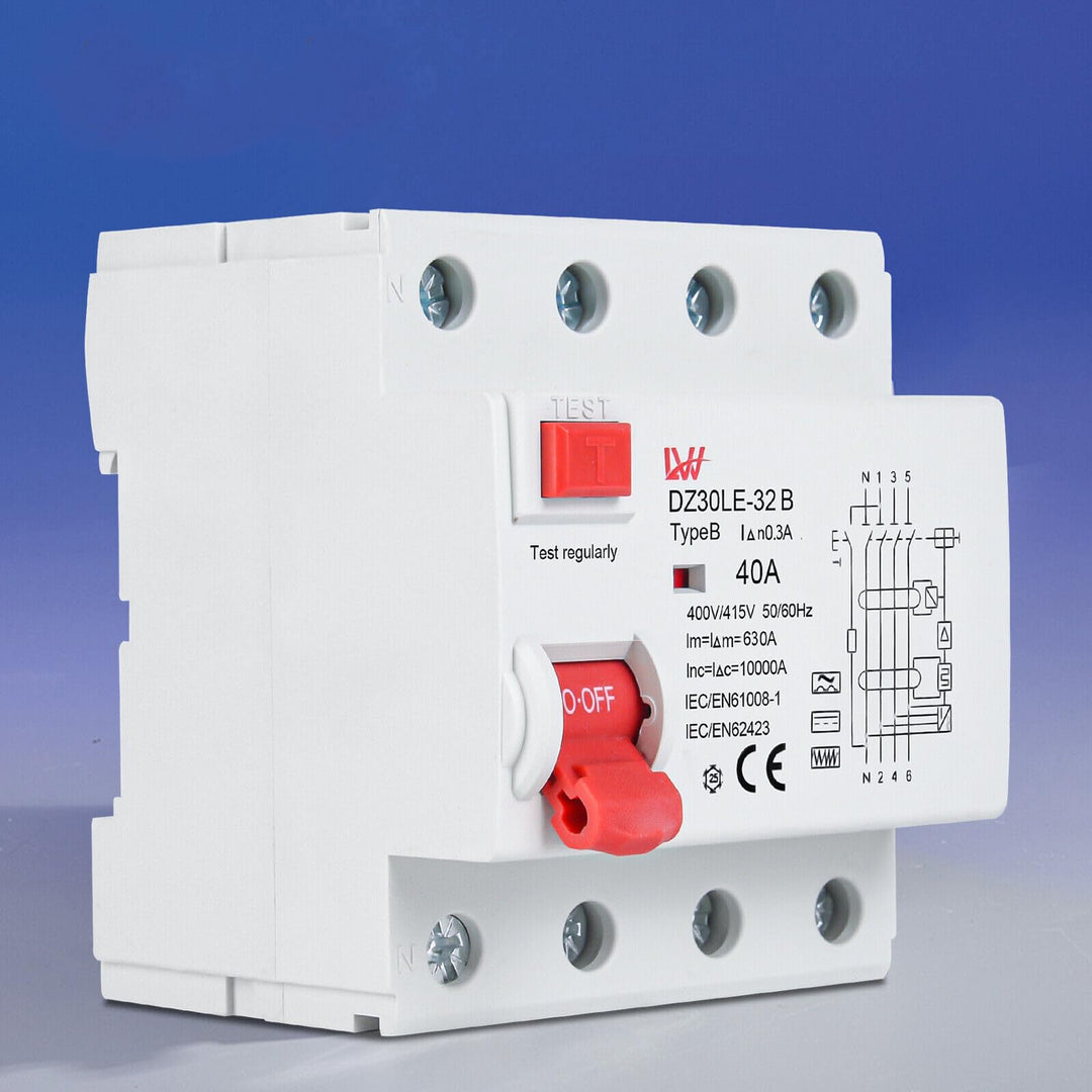 Fi Fehlerstromschutzschalter Rcd Typ-b Wallbox E-auto Allstromsensitiv 40a 300ma 4 polig,fi schutzsc