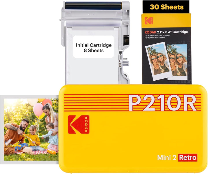 KODAK , Farbig, P210 Mini 2 Retro, Mobiler Handy Fotodrucker, Kompatibel mit Smartphone (iOS & Andro