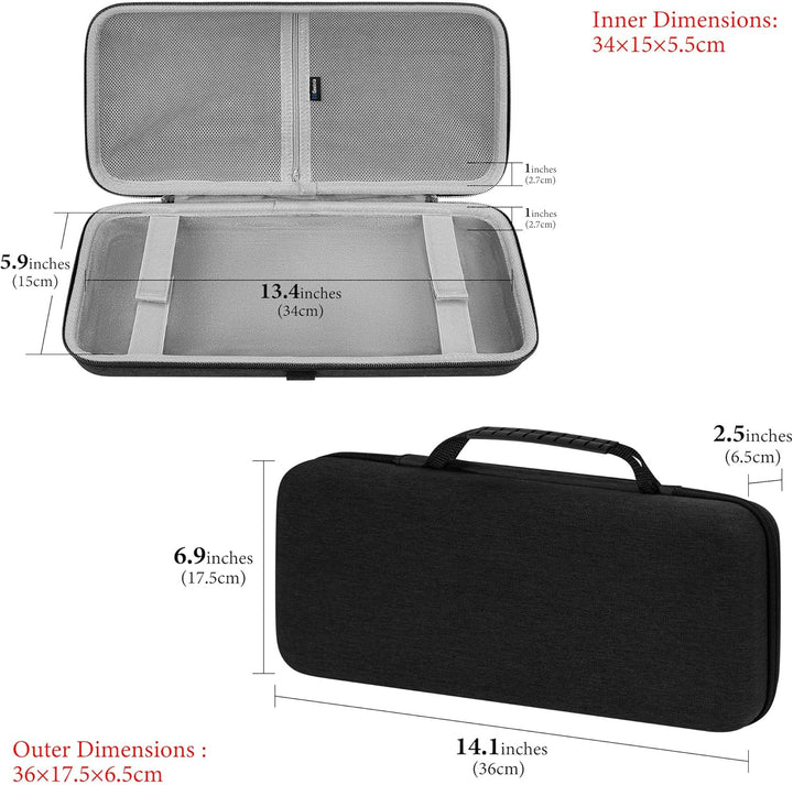 Geekria 75% - 80% Keyboard Case Hard Travel Case for 84 Keys Computer Wireless Portable Keyboard Com