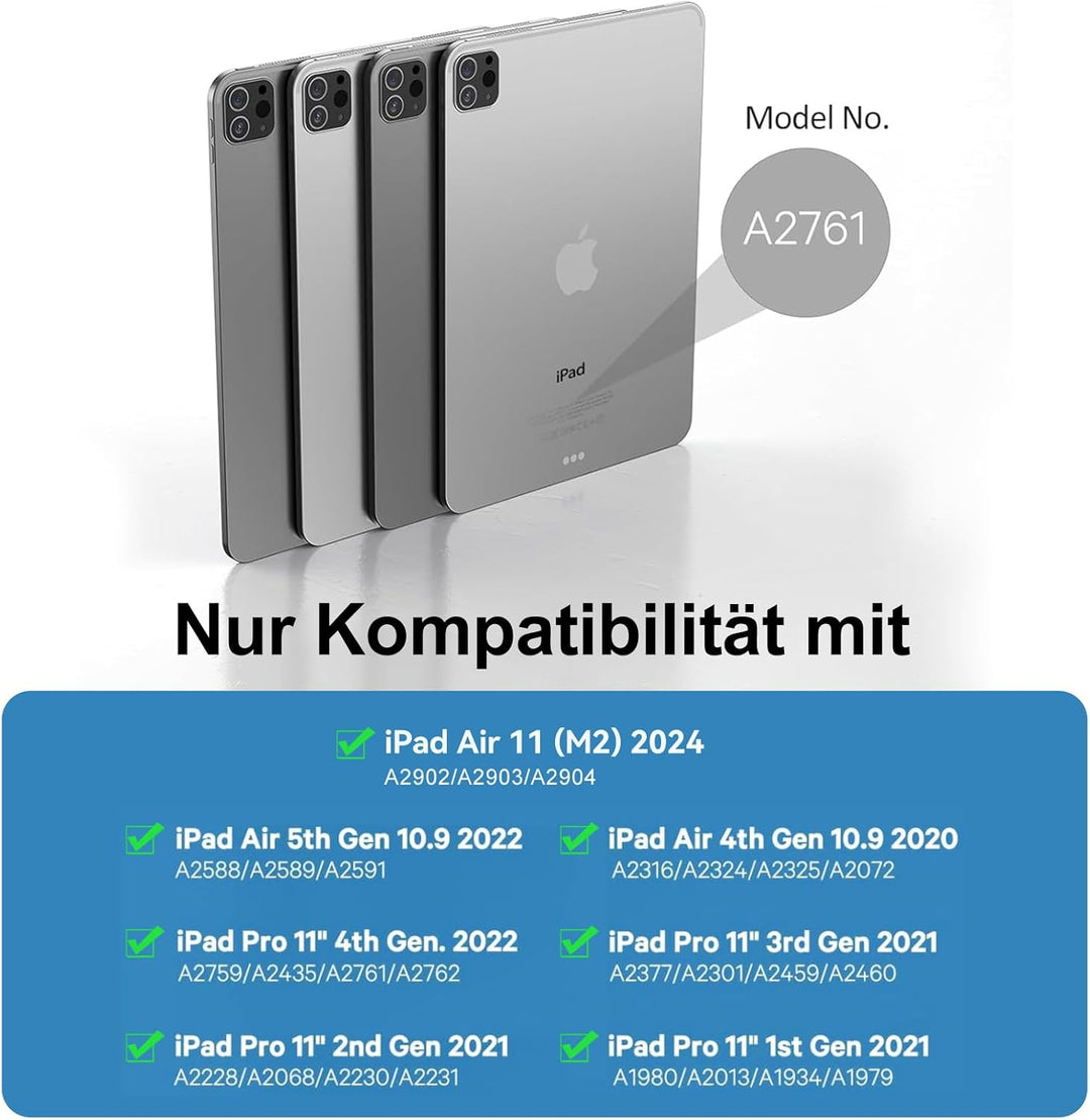AVNICUD Magic Keyboard für iPad Air 11 Zoll 2025/2024 M3/M2, Air 5/4 10.9 Zoll, Tastatur für iPad Pr