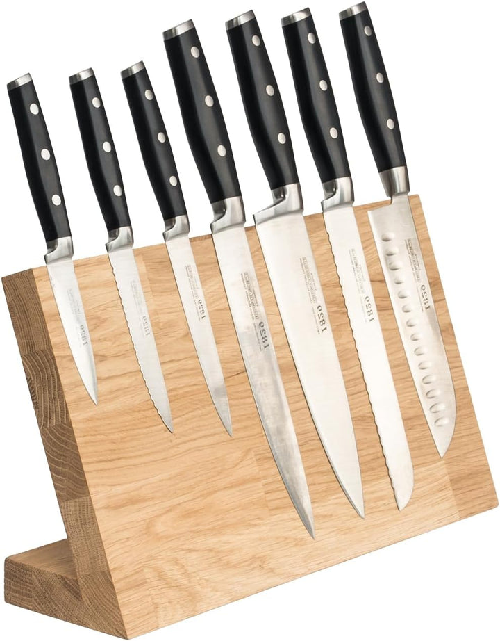 Messerblock aus Eiche Magnetisch Messerhalter Messerbrett Holz Edler Holzblock ohne Messer 1. ohne M