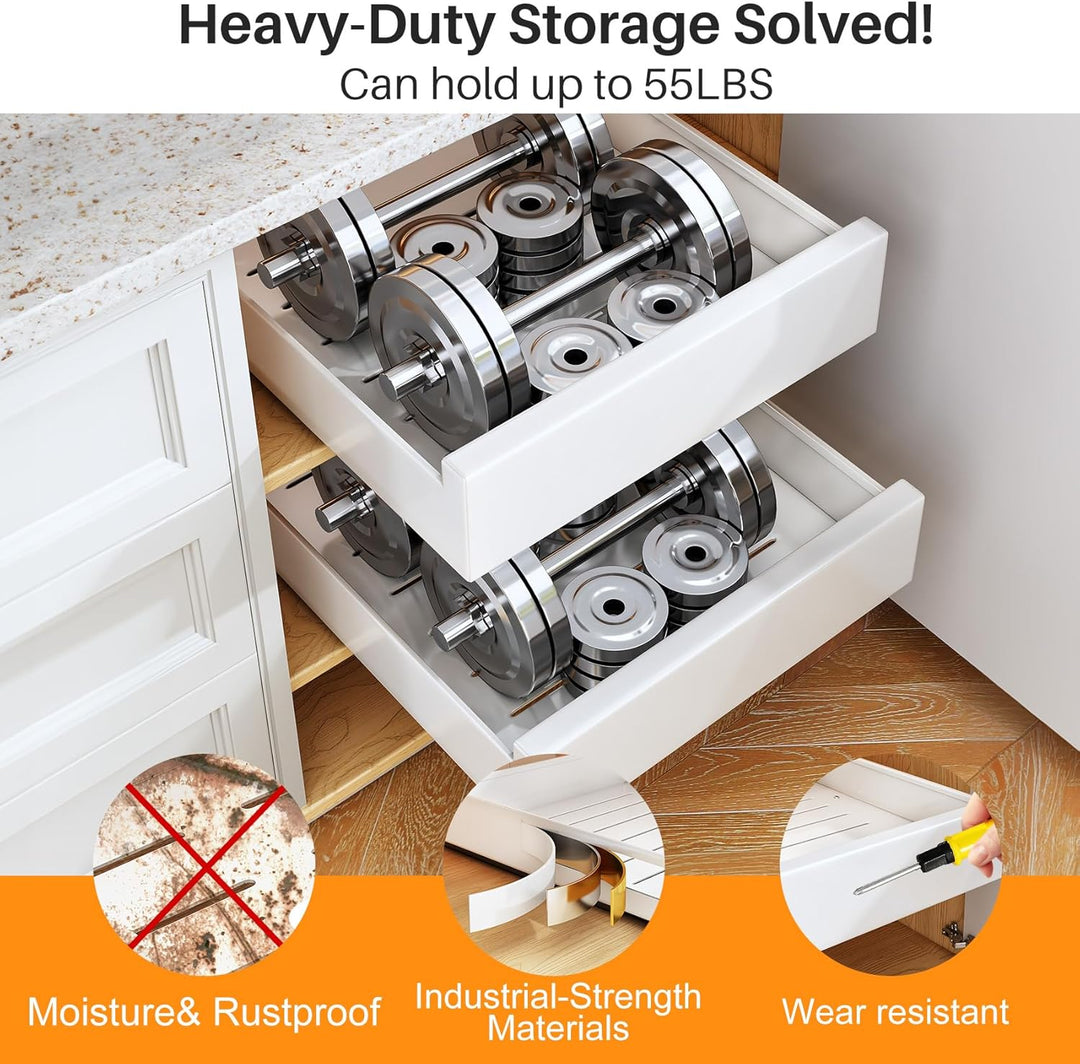 SAYZH Teleskopschublade, Ausziehbare Schubladen-Aufbewahrungsregale für Küchenschränke, Ausziehbare
